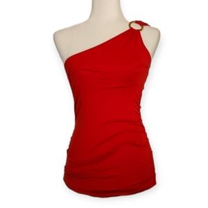 Express Red One-Shoulder Top